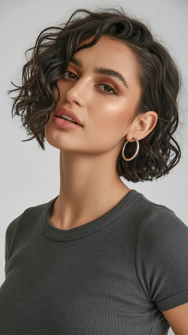 side part hairstyle Soft Curl-Tipped Side Part With Tousled Texture