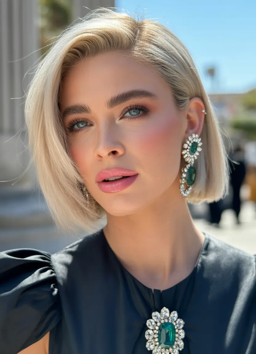 side part hairstyle Chic Sleek Side-Parted Luxe Bob