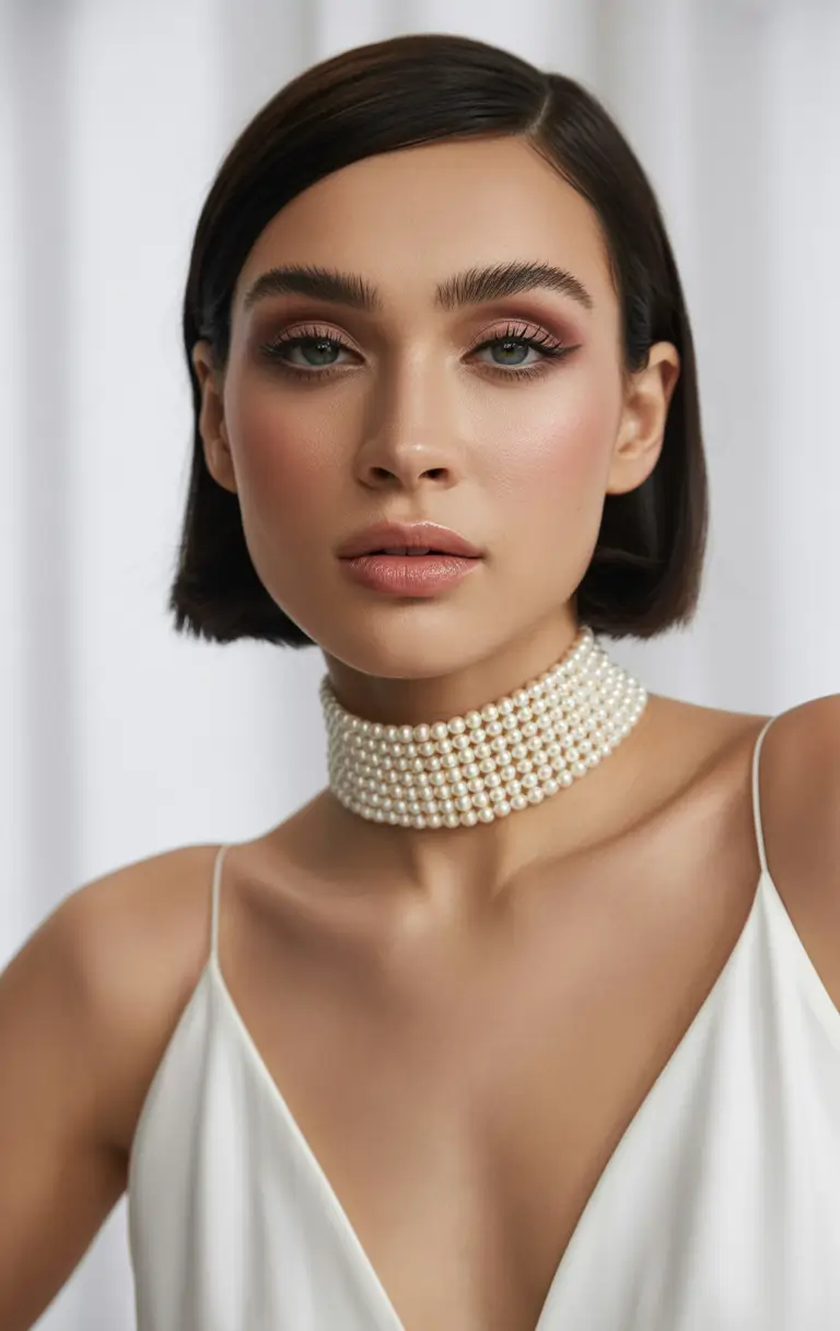 side part hairstyle Elegant Minimalist Short Blunt Cut