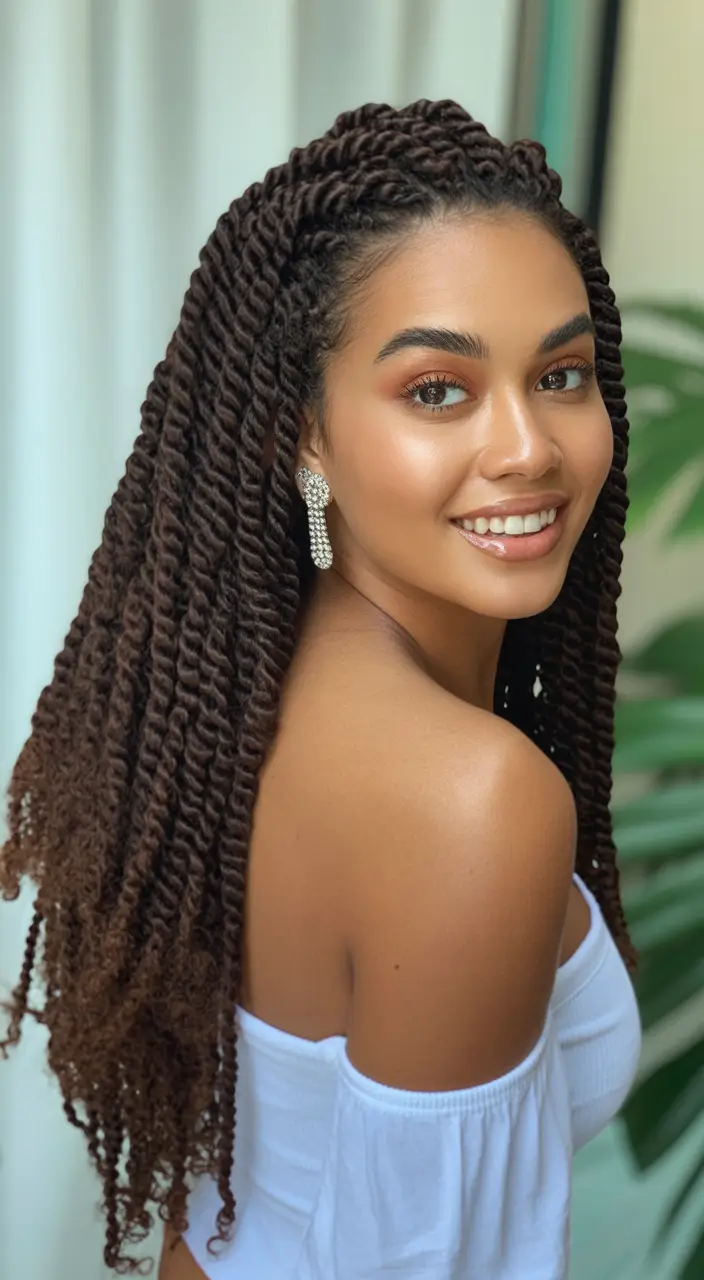 cute hairstyle Long Rope Twists With Soft Volume