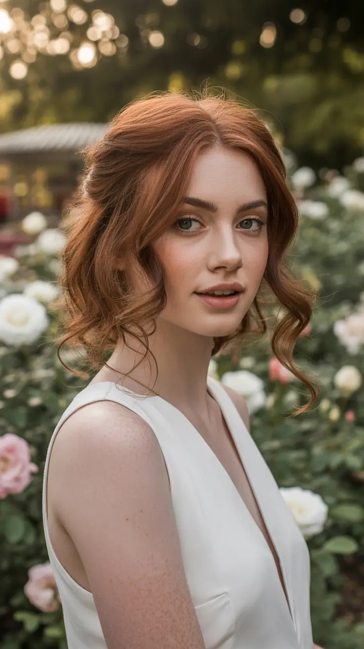 hairstyle for medium length hair Loose Garden Waves With Soft Face Framing