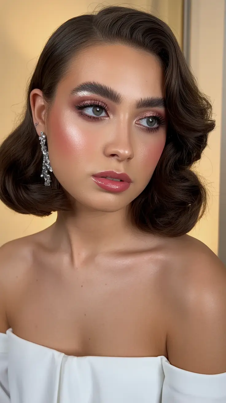 hairstyle for medium length hair Sculpted Retro Bob With High Shine Finish