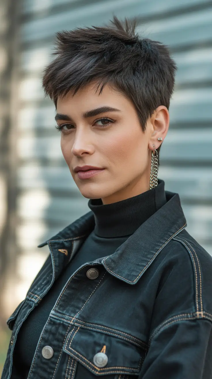 pixie haircut Sharp-Espresso-Tapered-Pixie
