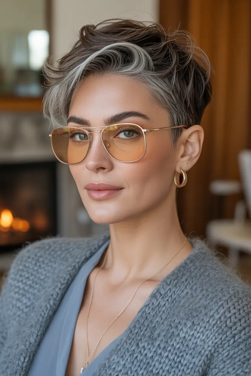pixie haircut Smoky-Silver-Sweep-with-Soft-Volume
