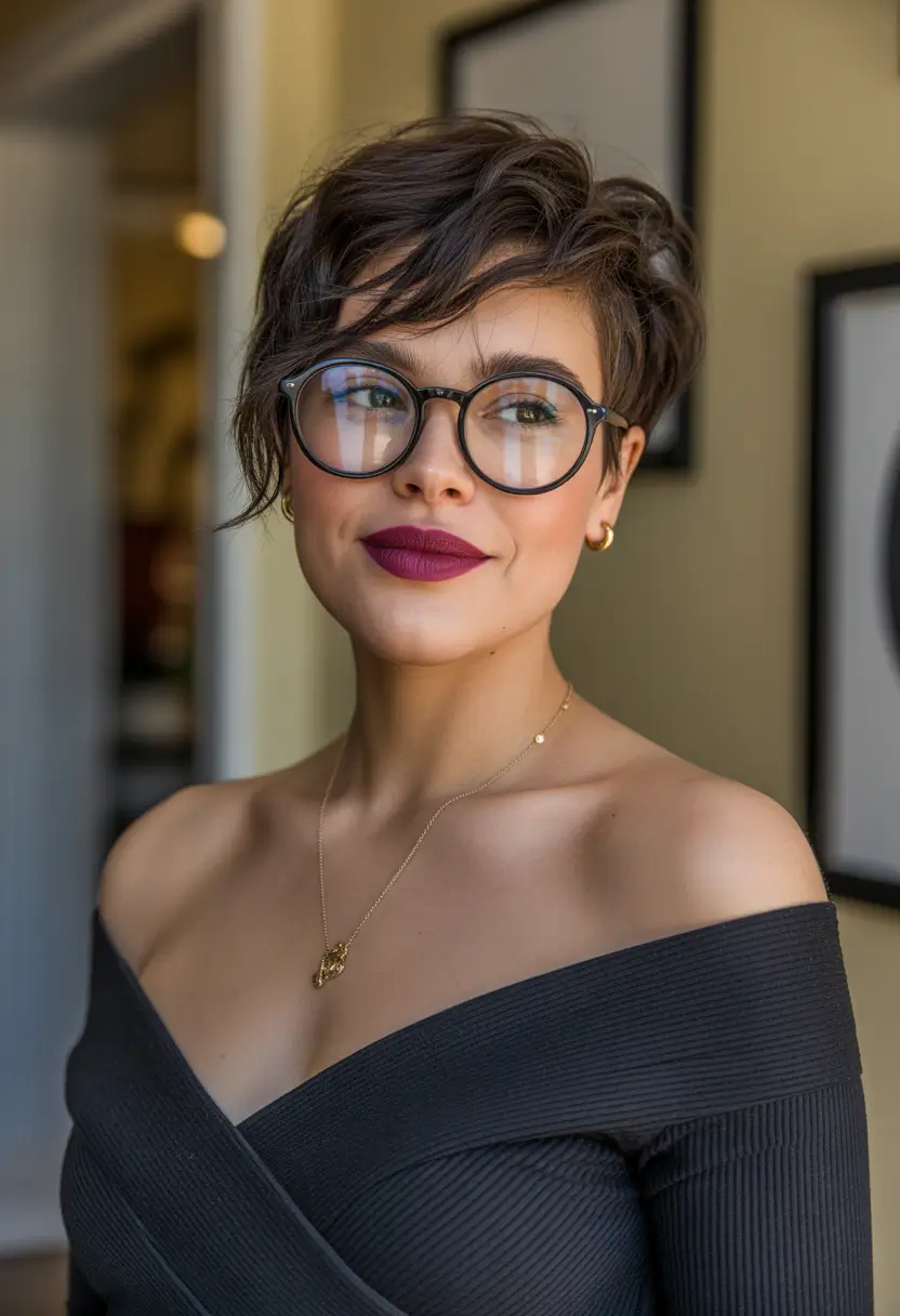 pixie haircut Flirty-Textured-Brunette-Pixie-Waves