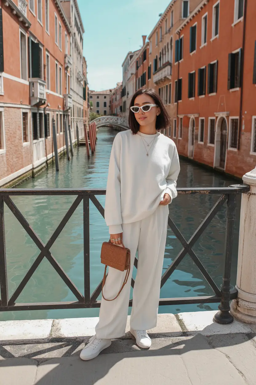 comfy spring outfits Relaxed Travel Style with a Polished Finish