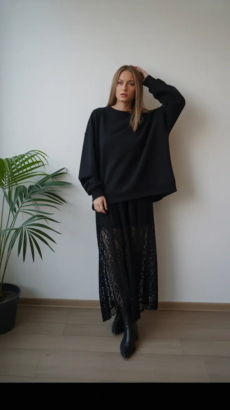 comfy spring outfits Dark Romance Meets Casual Confidence