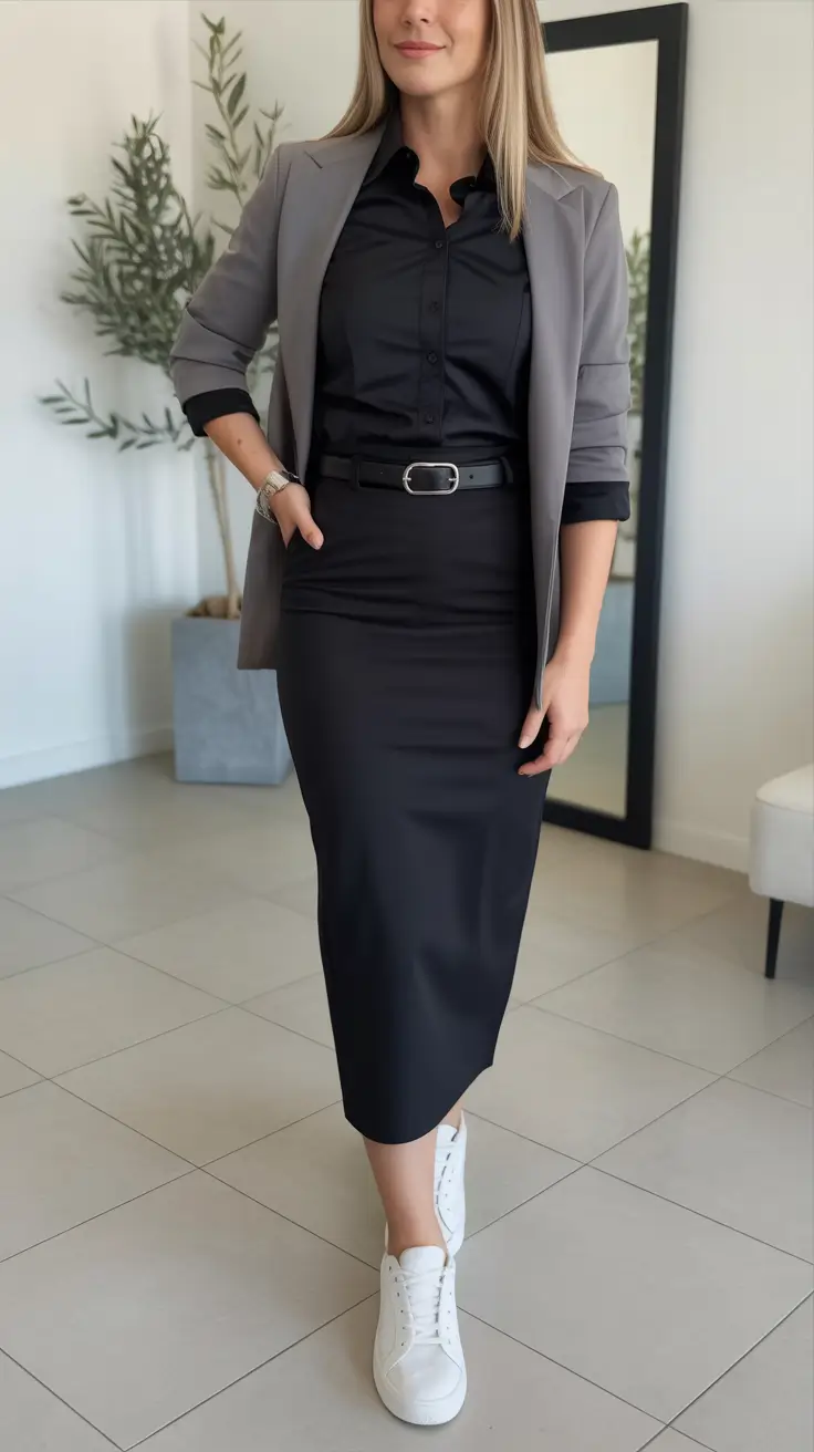 comfy spring outfits Modern Office Ease with Sporty Comfort