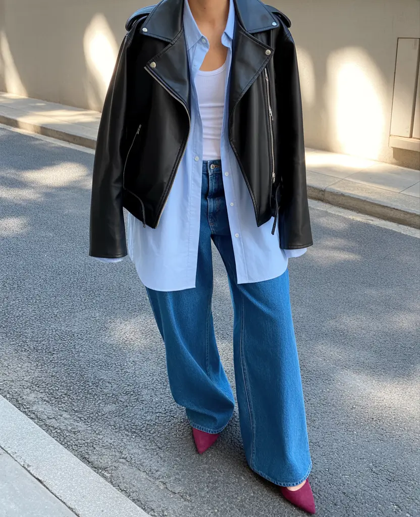 early spring outfits Leather Jackets and Denim for Timeless Edge