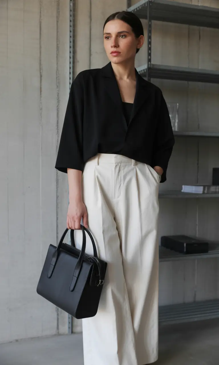 Every Day Spring Outfits Minimal Black And Cream Elegance