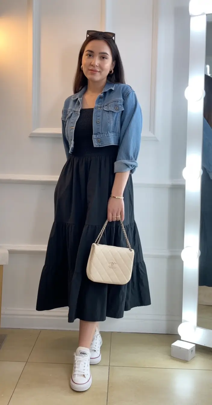 chic spring outfits Classic Denim Layering With Casual City Charm