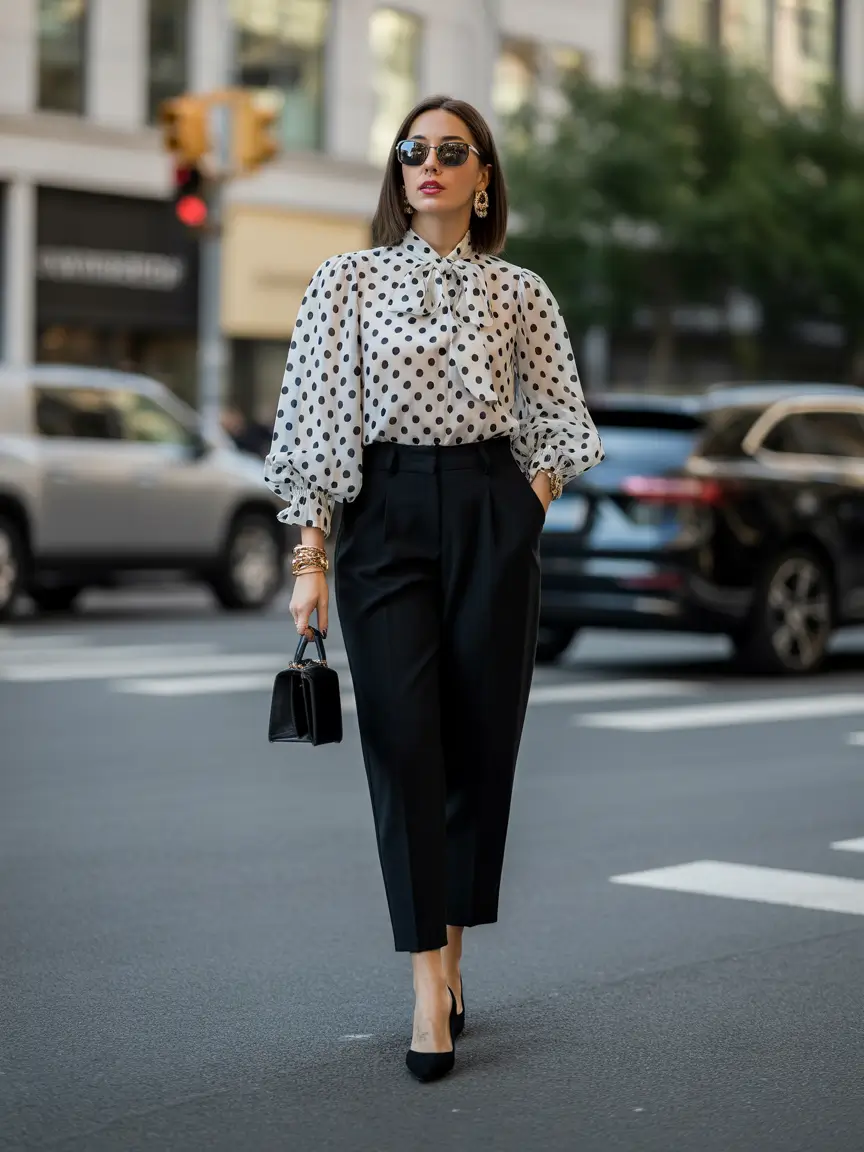chic spring outfits Parisian Polka Dots for Polished City Days