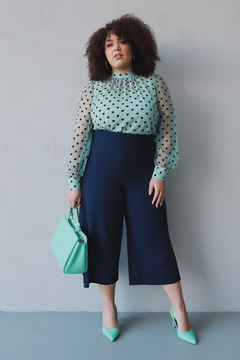 plus size spring outfits Polka Dots With Modern Proportions