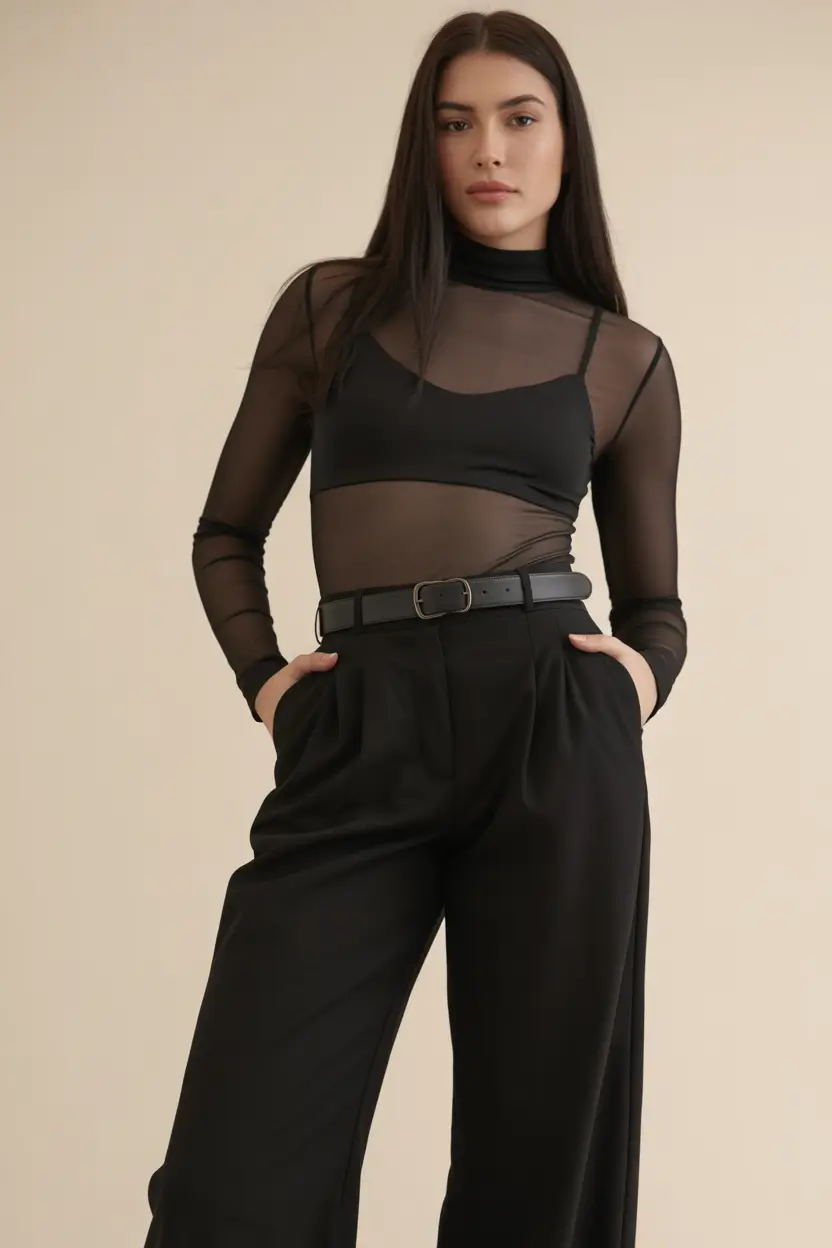 spring outfits 2026 trends Sheer Confidence in Clean Lines