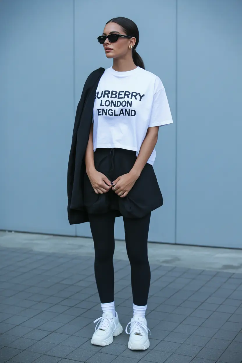 sneakers spring outfit Minimal Black with Sporty Precision