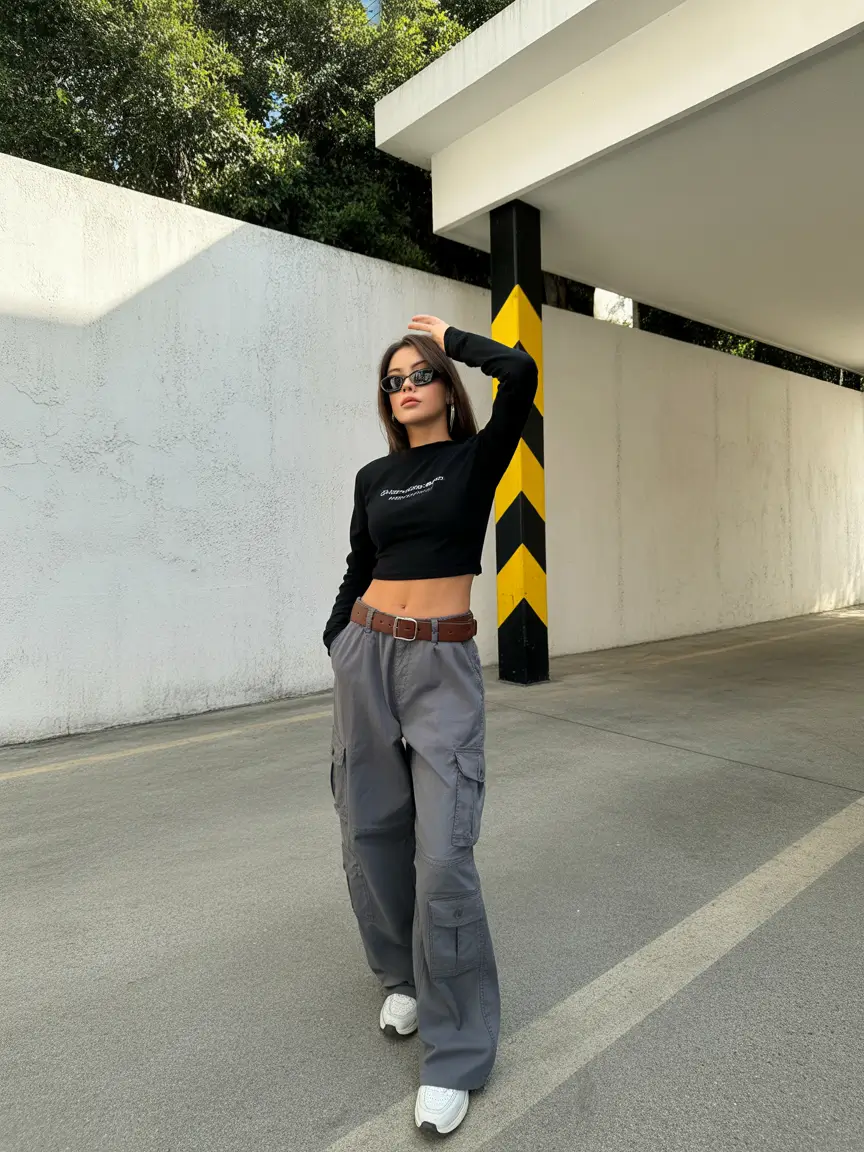 sneakers spring outfit Urban Utility with a Cropped Edge