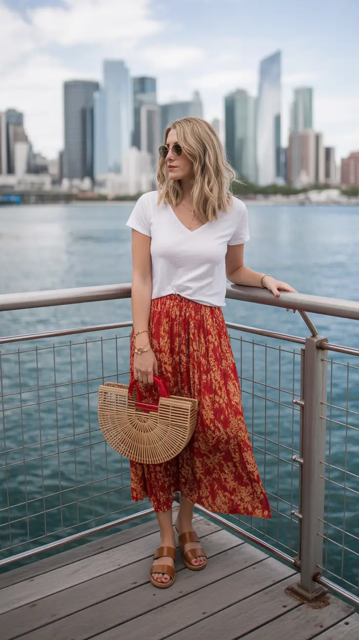 Spring vacation outfits Relaxed Florals for Urban Waterfronts