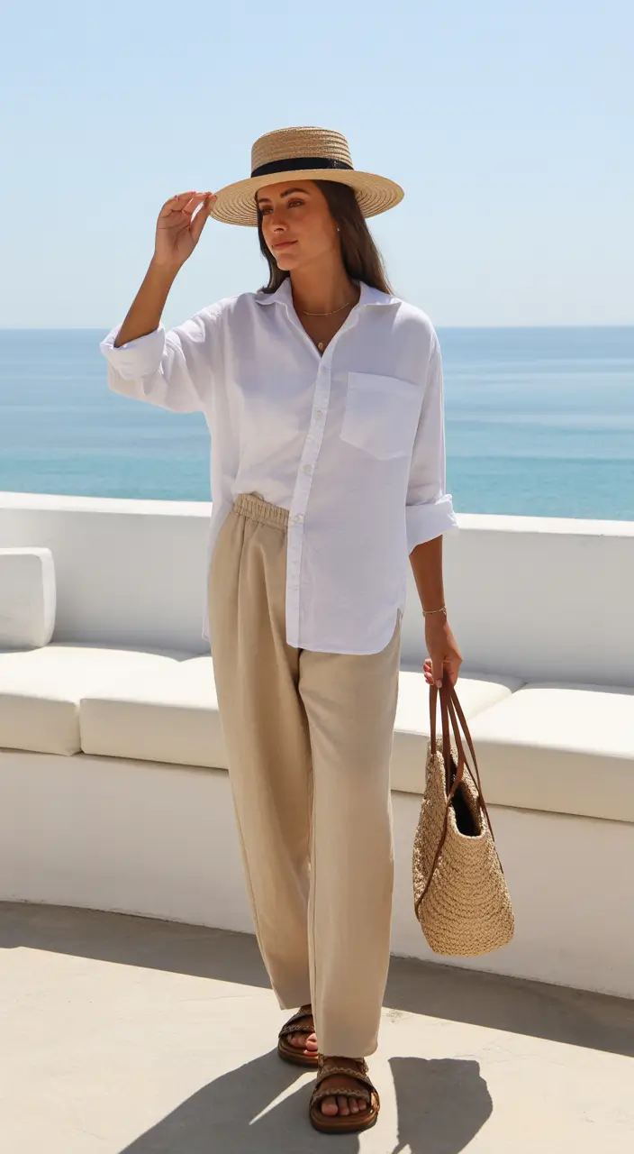 Spring vacation outfits Coastal Minimalism for Sunlit Afternoons