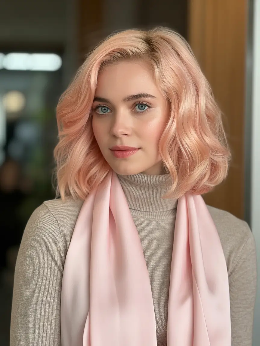 February Hair Color Ideas 2026 Blush Blonde Waves With Romantic Finish