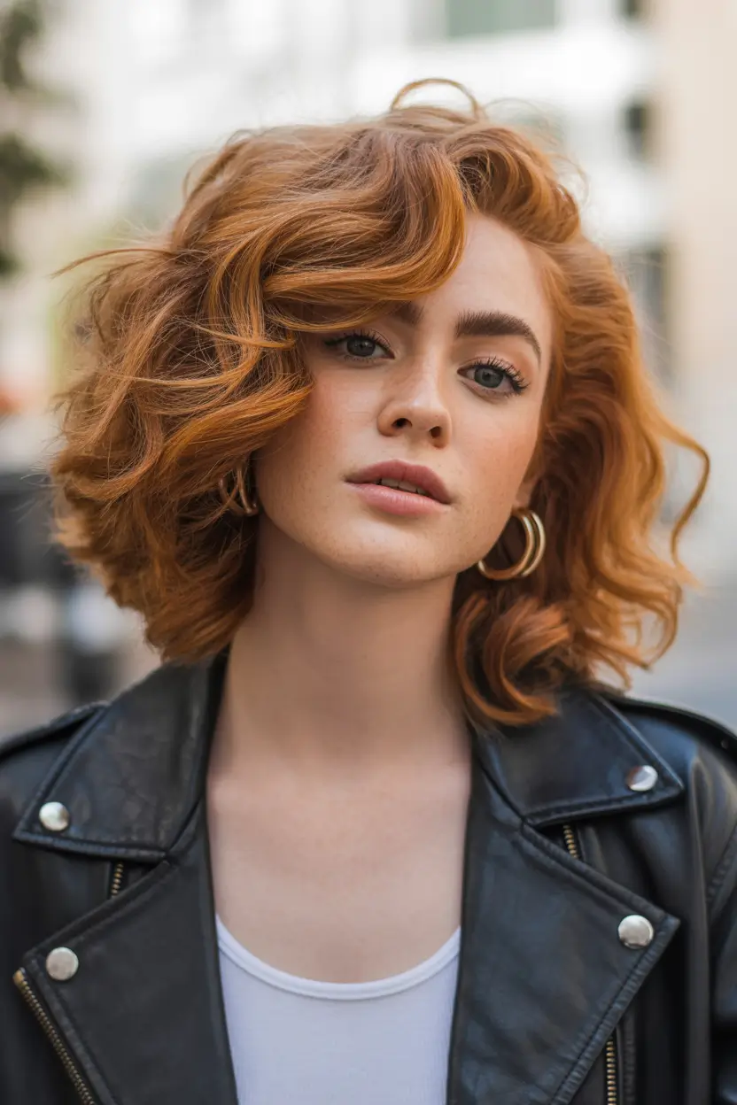 February Hair Color Ideas 2026 Warm Copper Waves With Vintage Attitude