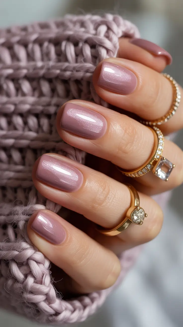 February nails Mauve Short Classy