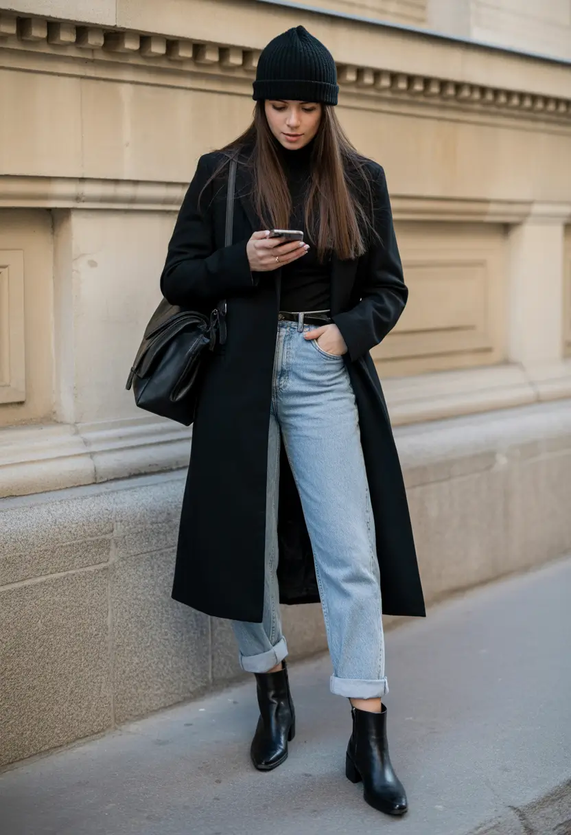 February outfits Quiet Black Layers With a Downtown Attitude