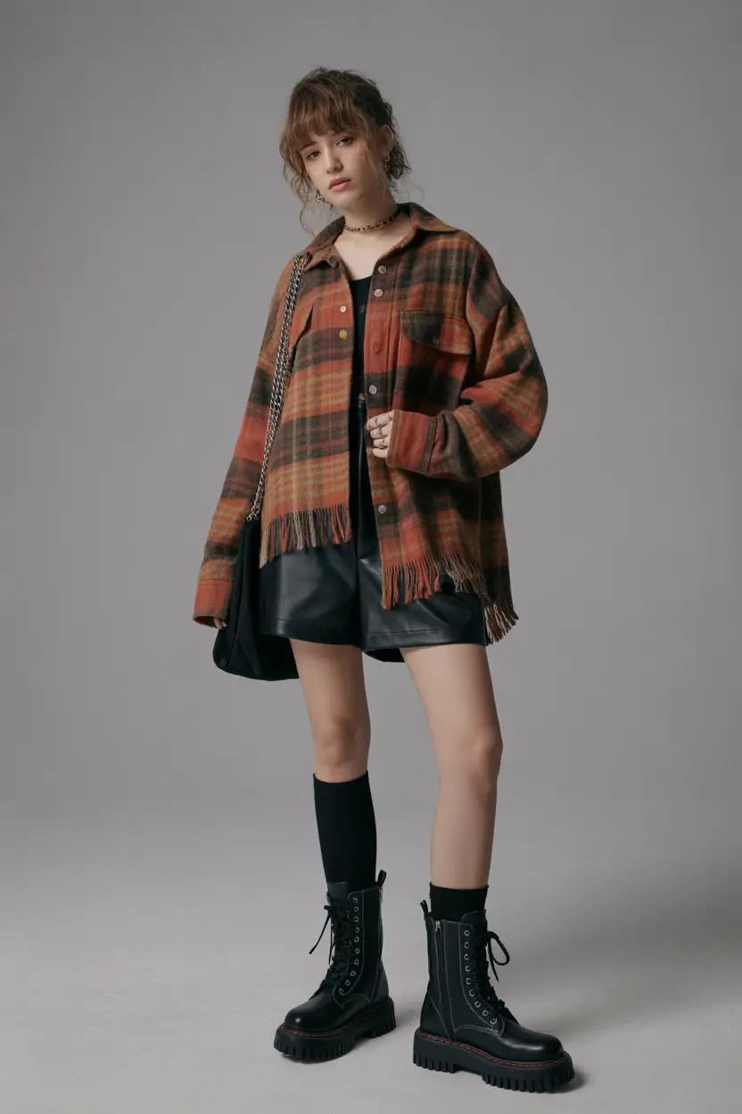 February outfits Grunge-Inspired Casual With a Soft Twist