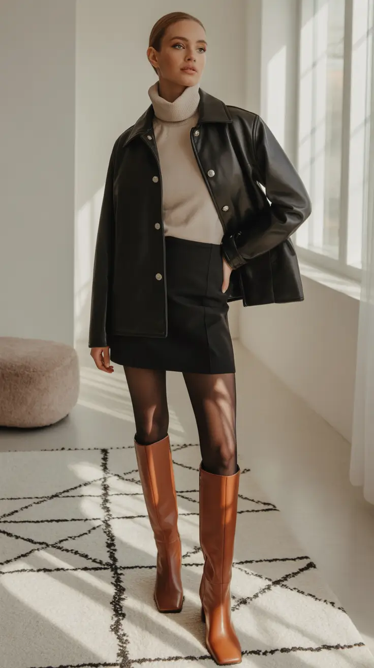 February outfits Soft Leather and Mini Proportions