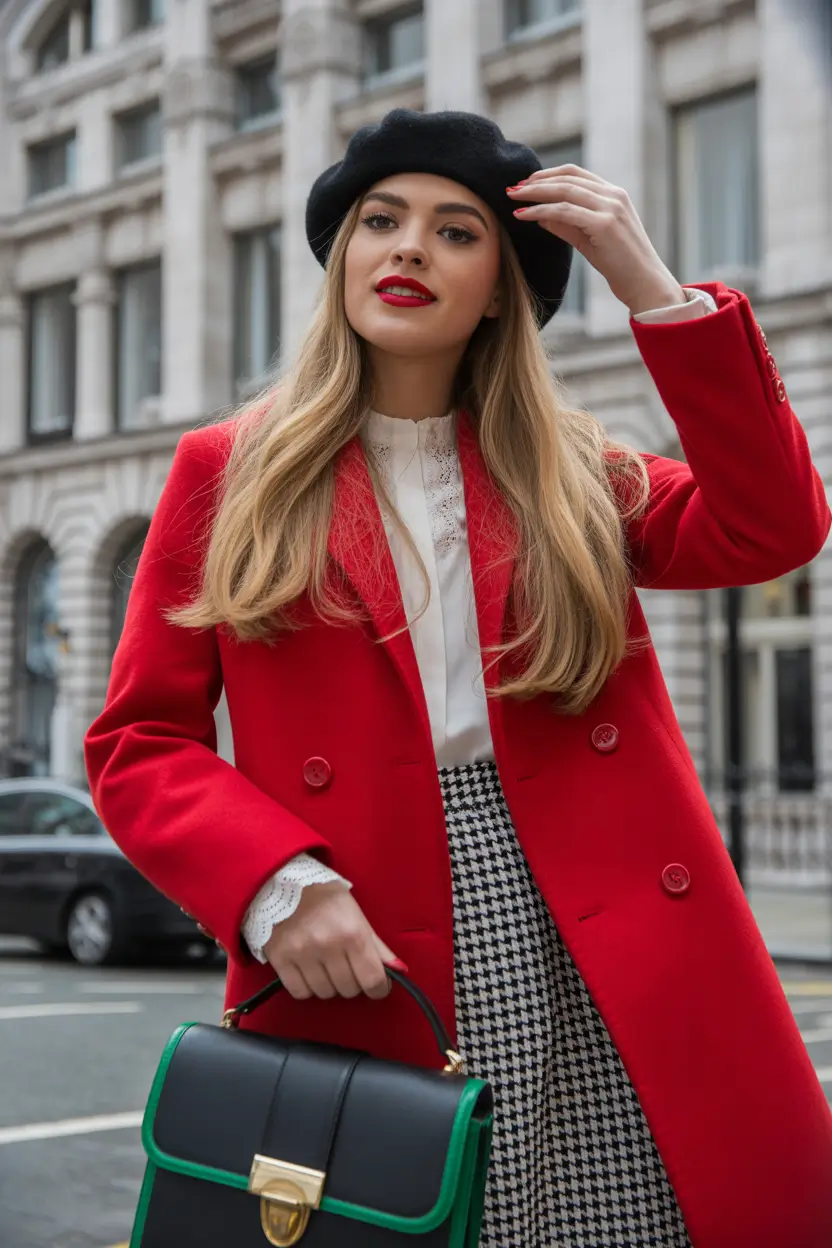 February outfits Bold Color Confidence With a Parisian Twist