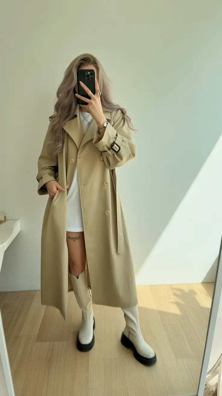 February outfits Modern Trench Styling With Clean Lines