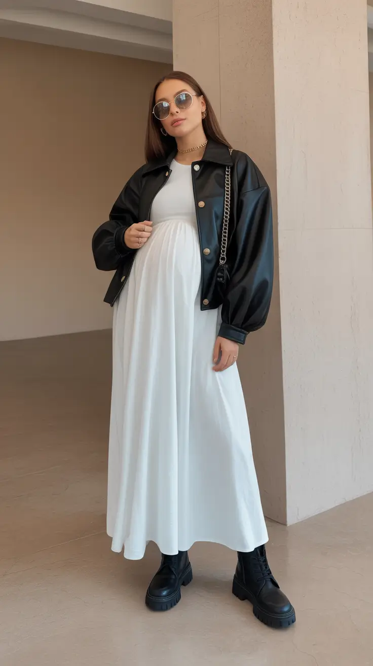 spring outfit for pregnant women Soft Minimalism With an Edge