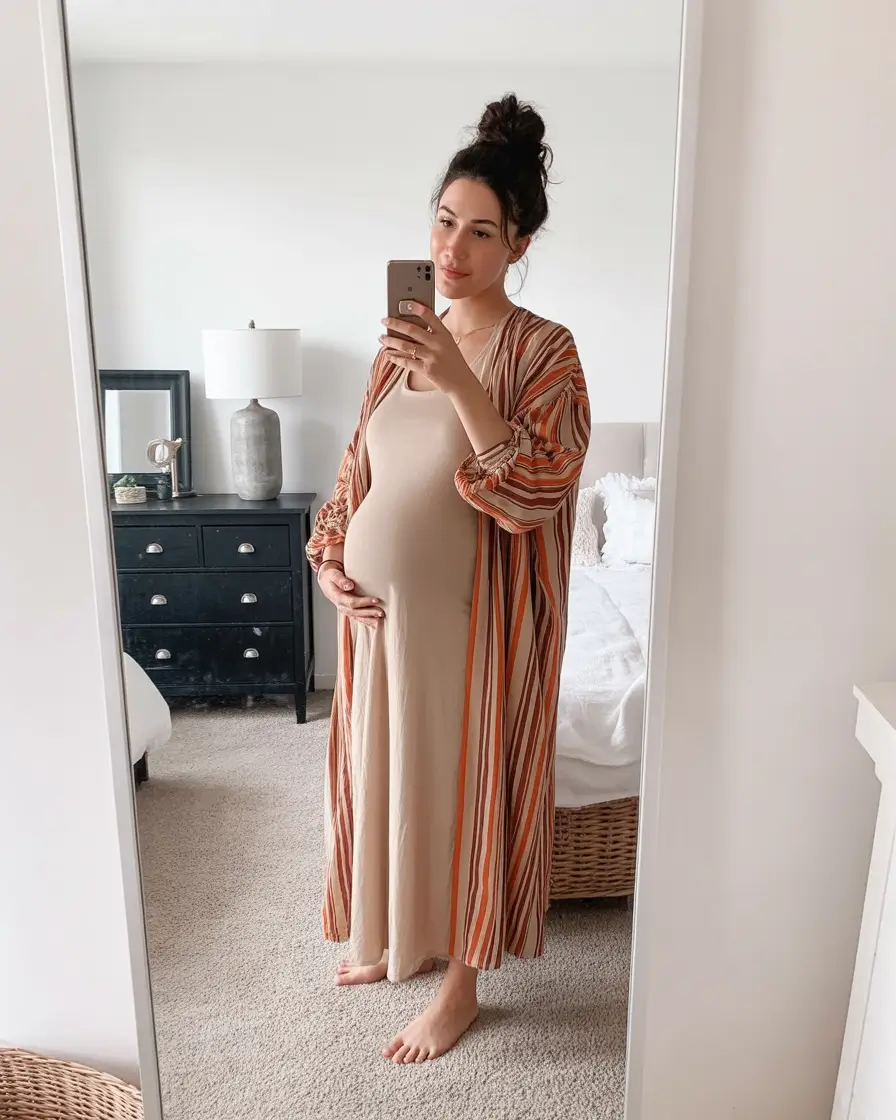 spring outfit for pregnant women Relaxed Stripes for Home and Beyond