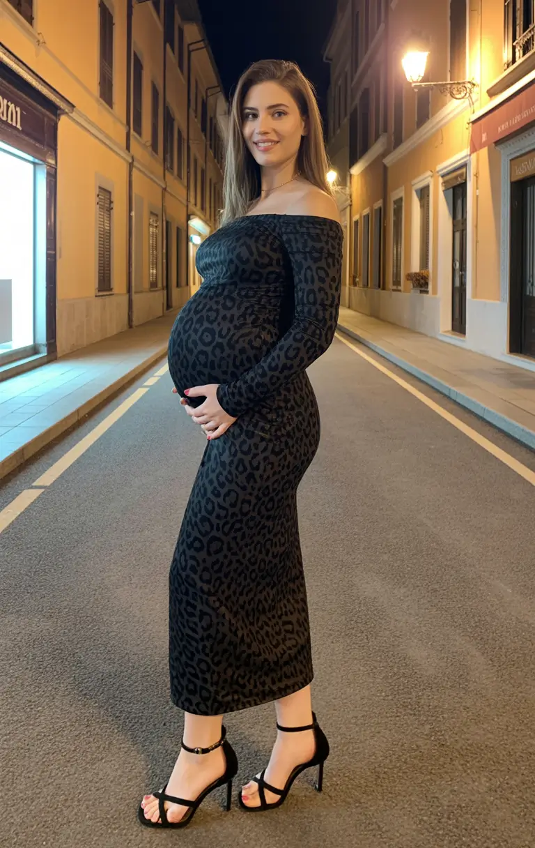 spring outfit for pregnant women Evening Elegance With a Bold Twist