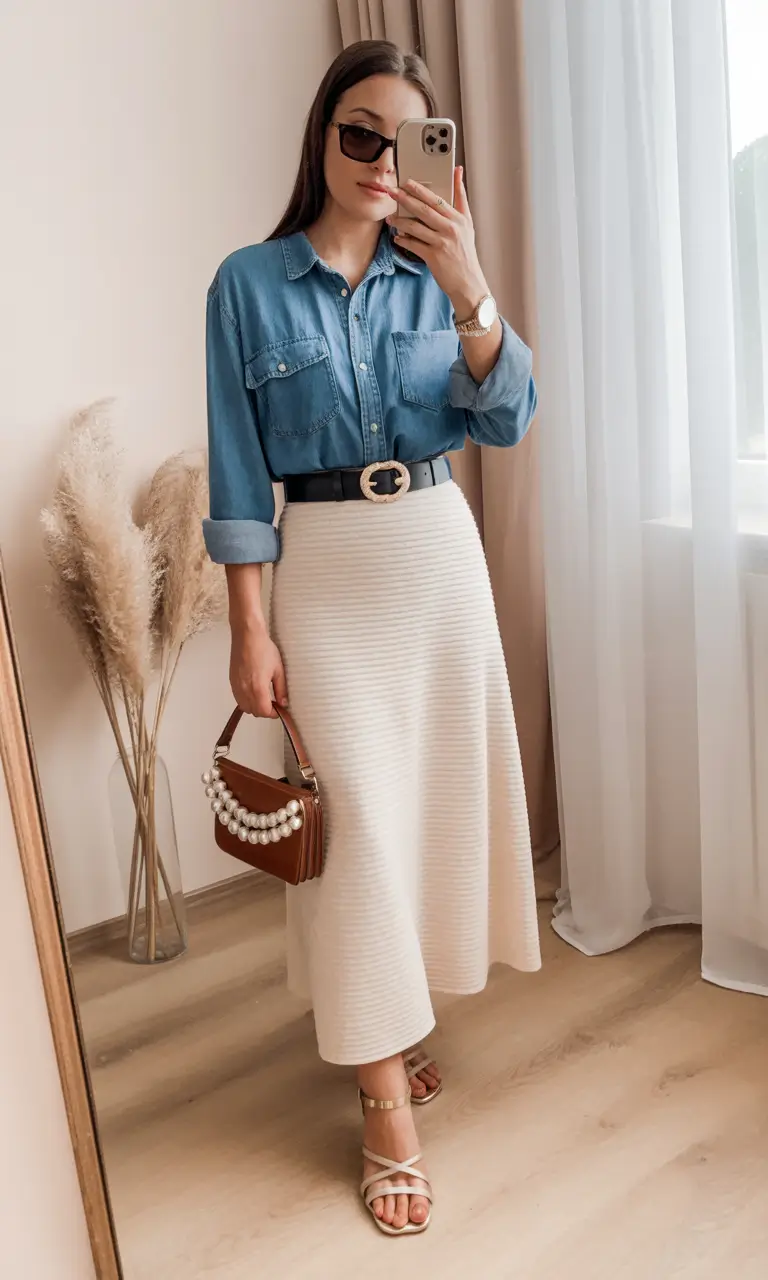 Spring Wardrobe Denim Ease Meets Feminine Structure