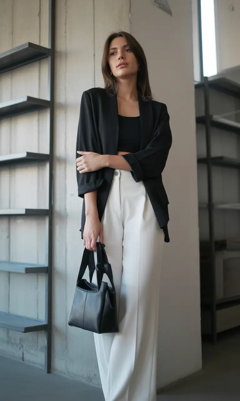 Spring Wardrobe Modern Black and White as a Spring Reset