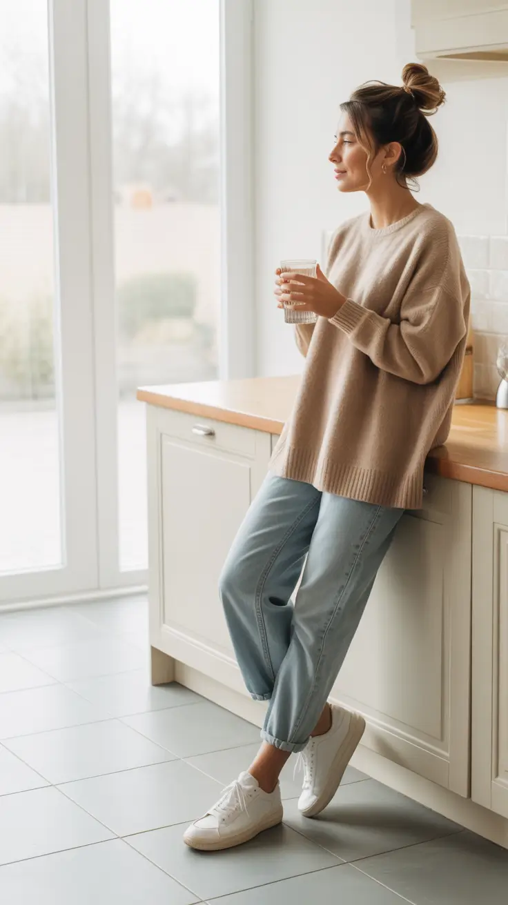 spring mom outfits Soft Neutrals for Calm Spring Mornings