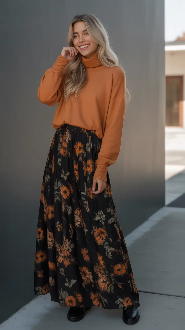 spring mom outfits Soft Florals with a Cozy Spring Twist