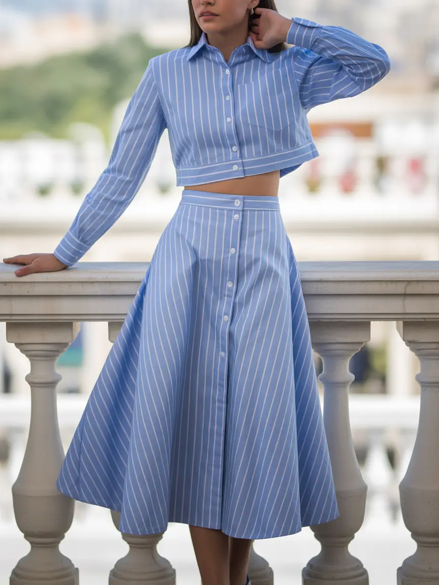 spring date night outfit Striped Two-Piece Cool for a Casual Spring Date Twist