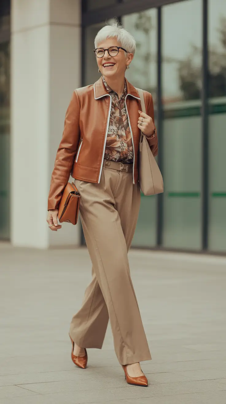 Spring Dressing Over 50 Leather and Neutrals for Modern Spring Energy