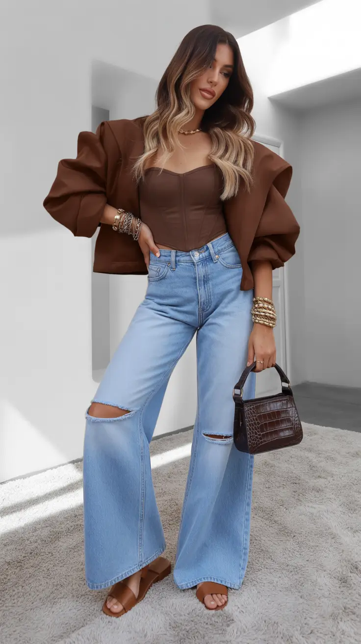 spring jeans outfit Warm Neutrals and Relaxed Denim Confidence