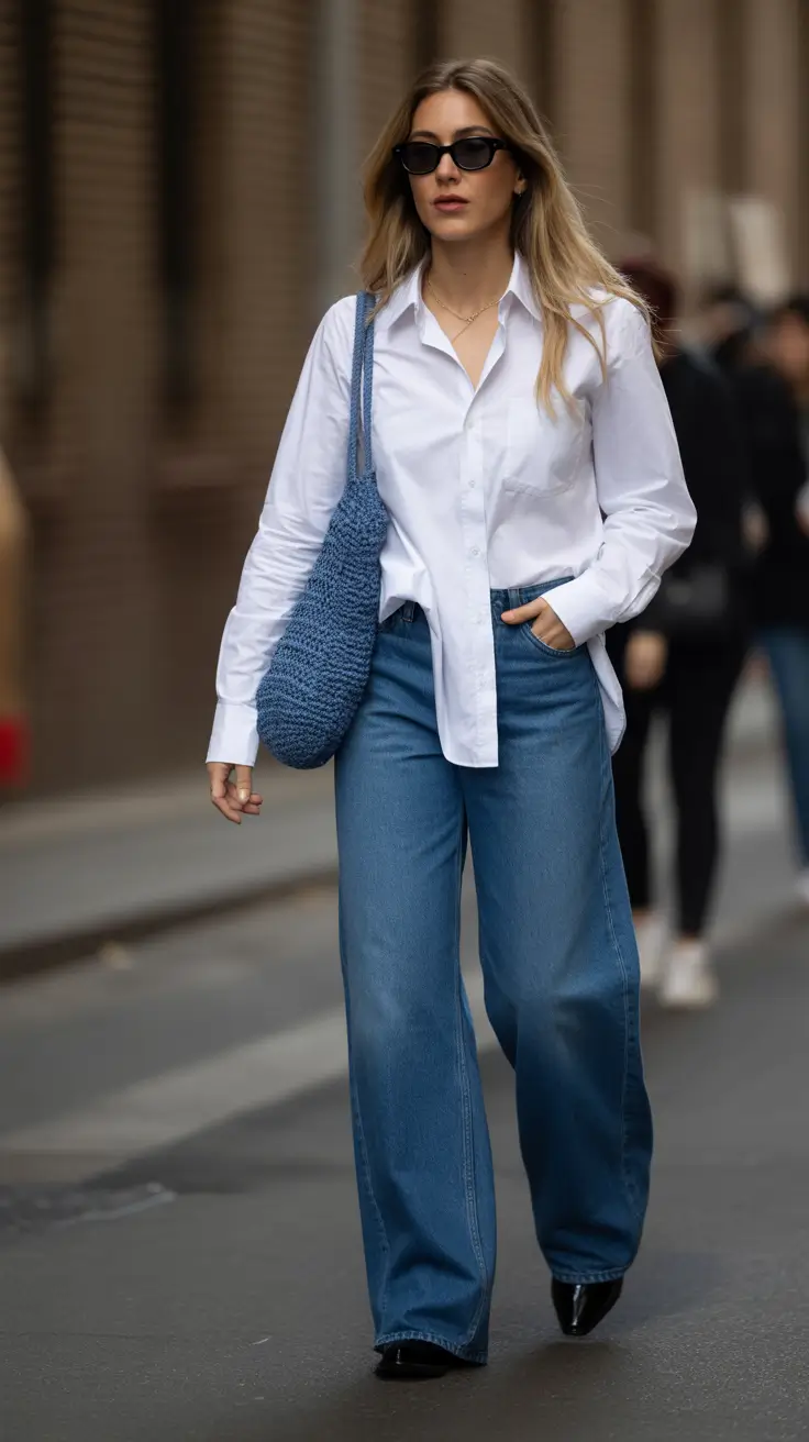spring jeans outfit White Shirt Denim Formula That Always Works