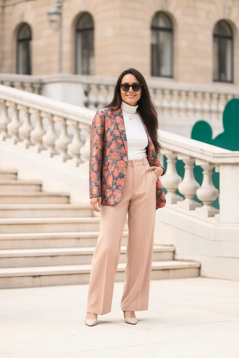 spring outfits Soft Tailoring With Romantic Details