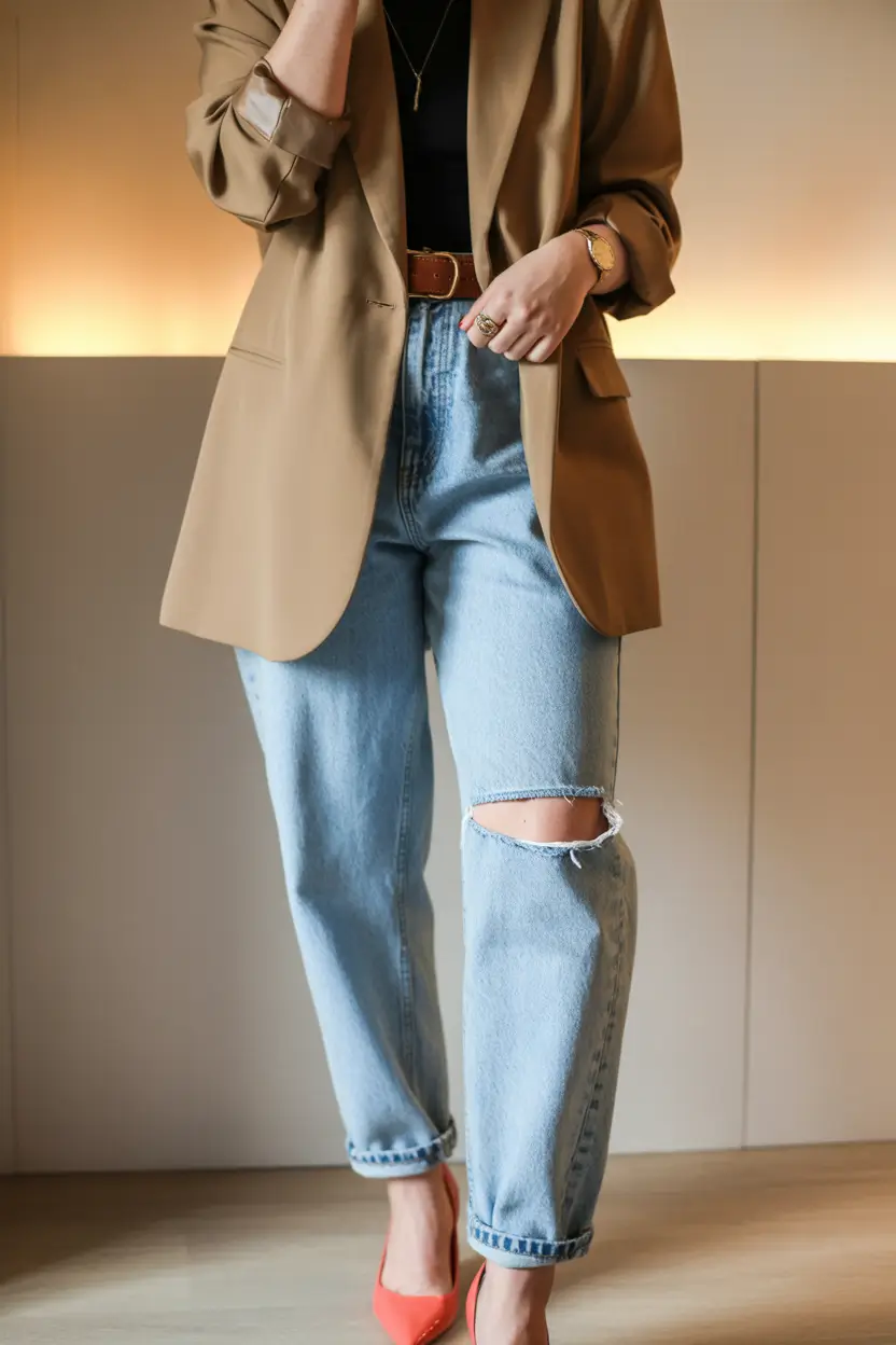 spring outfits Tailored Neutrals With a Sharp Edge