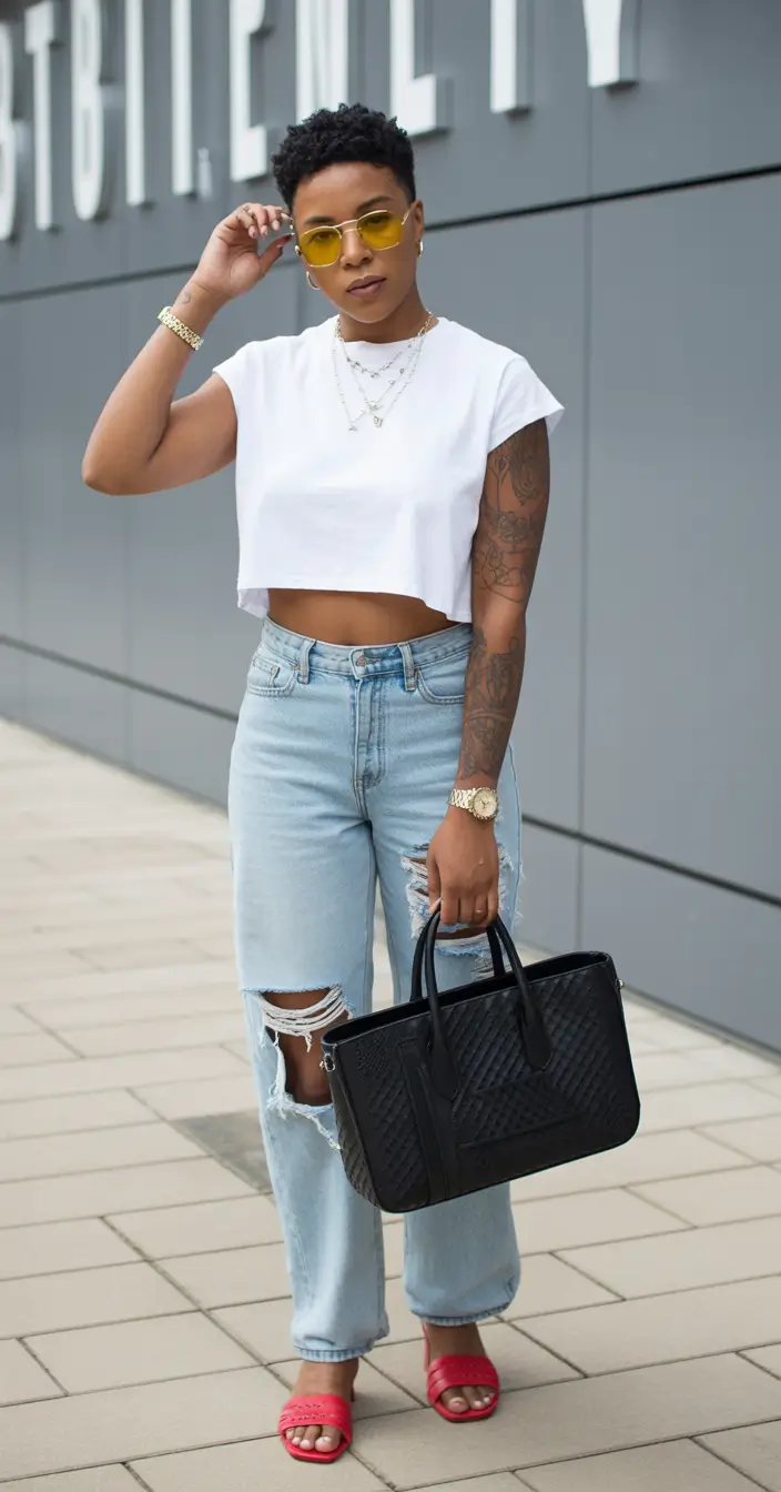 spring outfits black women The Clean Crop Top and Denim Combo That Always Feels Fresh