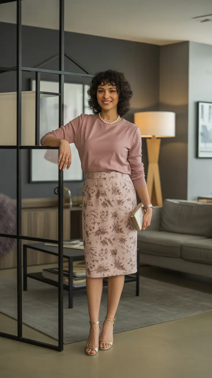 spring skirt outfits Floral Pencil Skirt for Work-Ready Feminine Style
