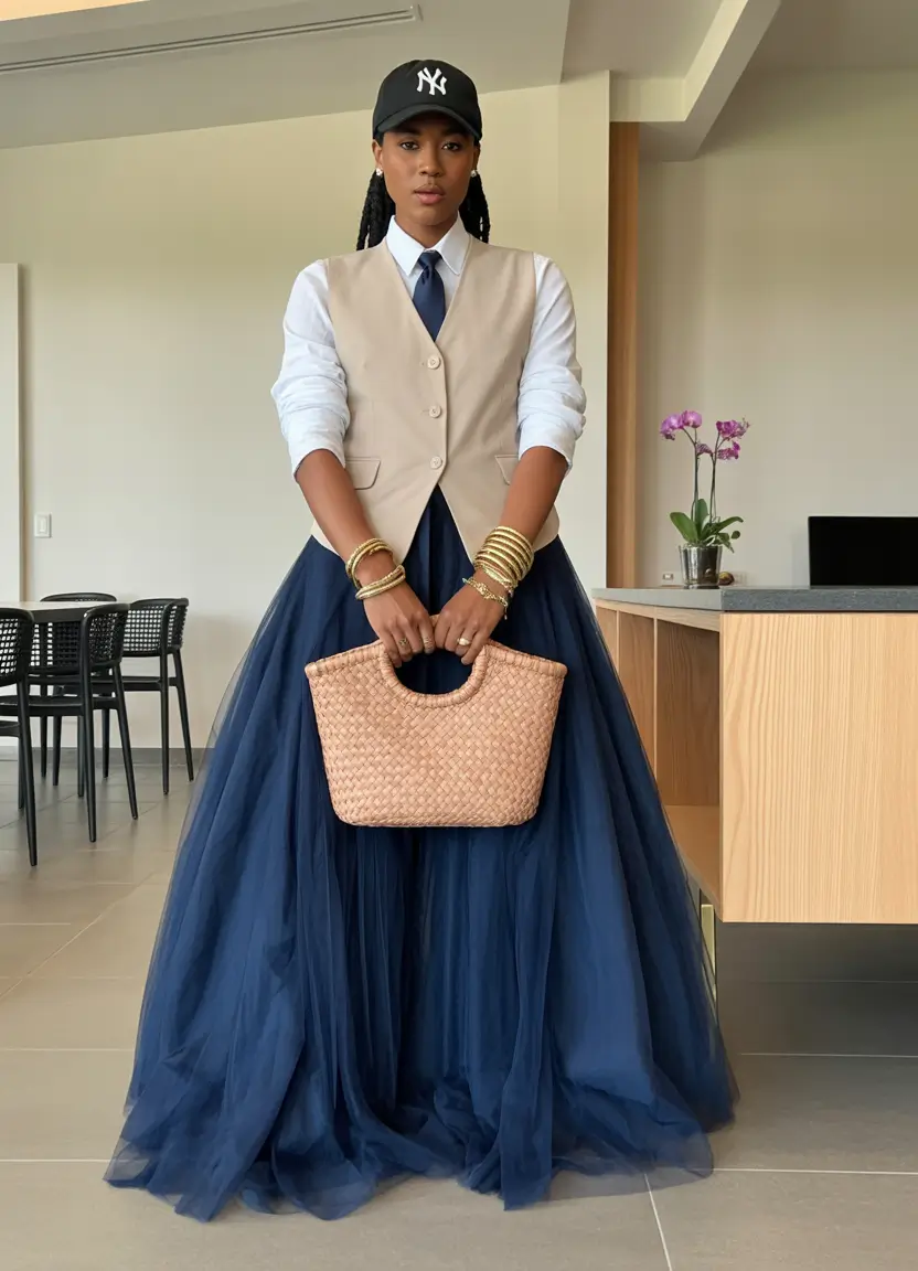 spring skirt outfits Preppy Layers With Unexpected Volume