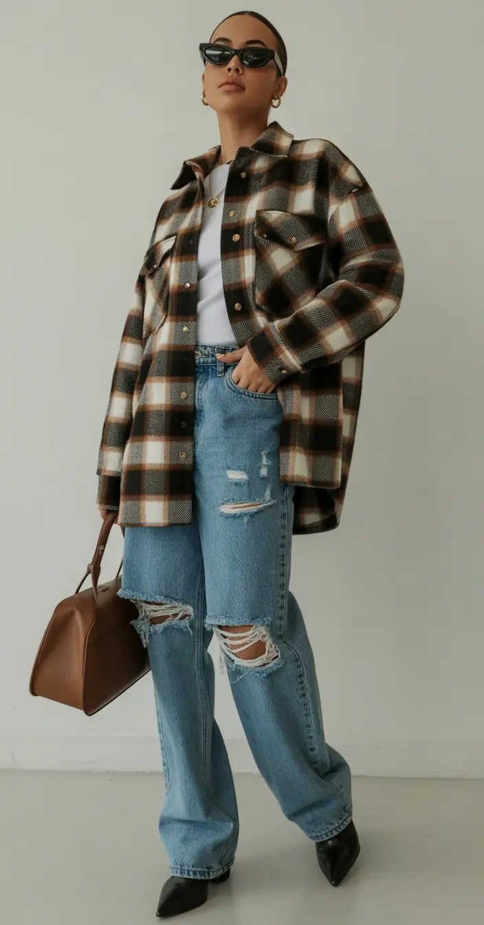 spring transition outfits Relaxed Plaid for Everyday Comfort and Style