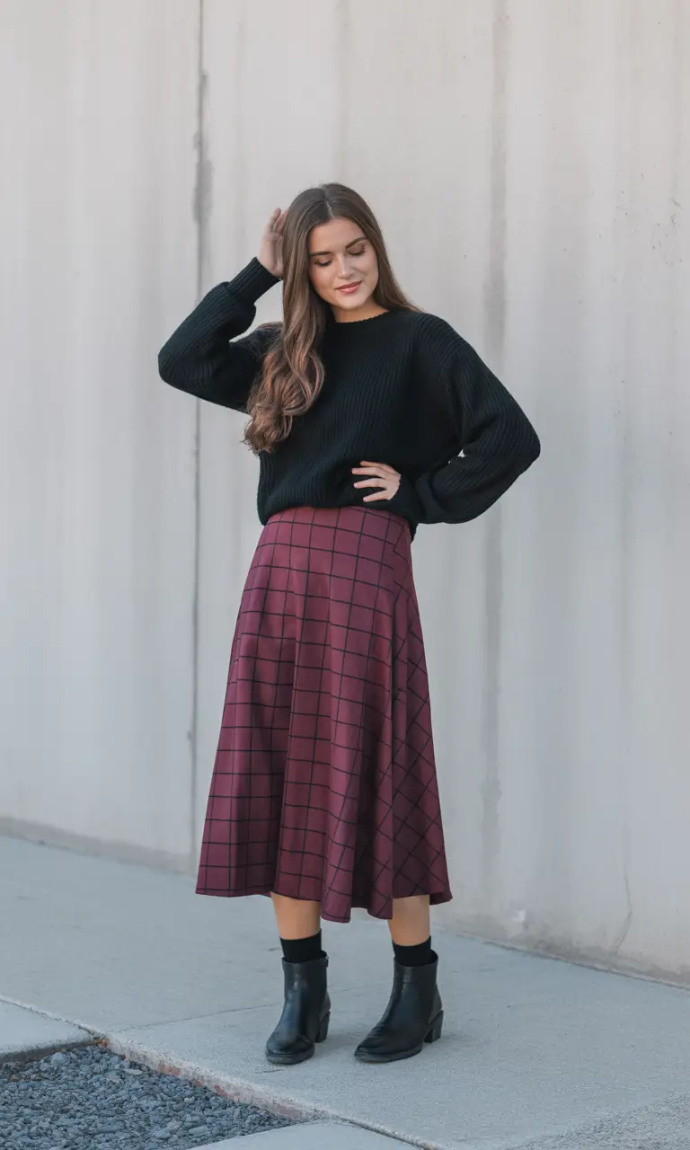 winter to spring outfits Feminine Movement With a Graphic Skirt