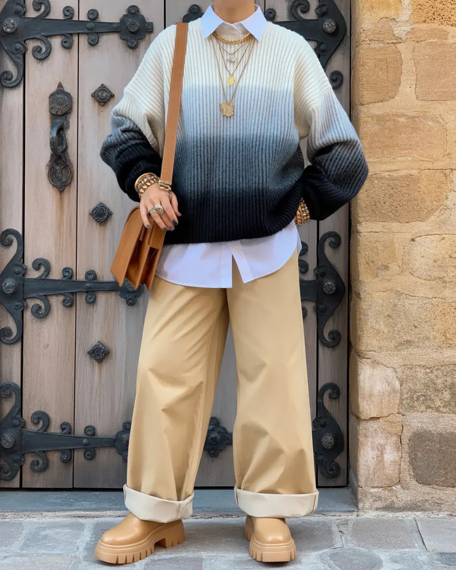 winter to spring outfits Layered Texture With European Calm