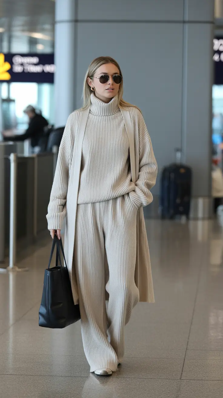 winter to spring outfits Monochrome Comfort With a Polished Edge